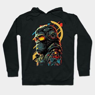 Anime Cyber Ape (Sci-Fi Ape Vintage Retro Future Design Cyberpunk Space Ape) Hoodie